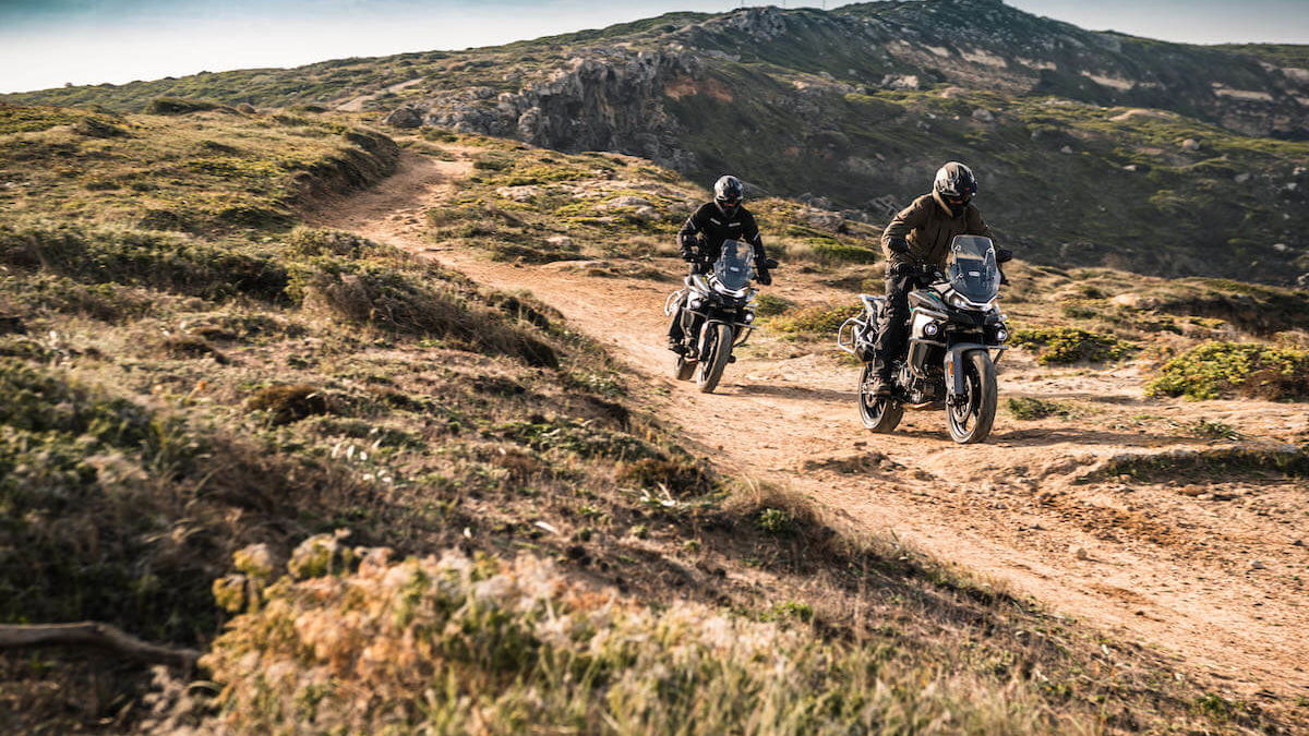 CFMoto 800MTs on gravel trail. - CFMoto