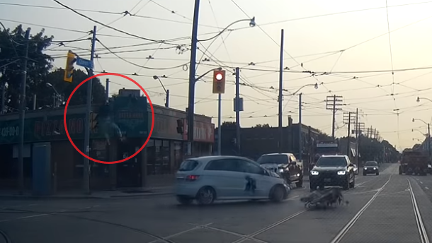 Driver sends young rider flying in shocking SMIDSY