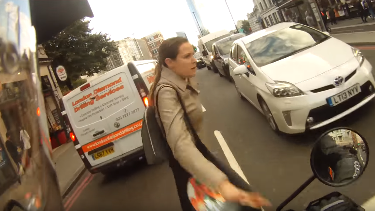'Stupid' pedestrian hit by motorcycle after running into traffic