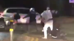 WATCH: Motorcyclist saves police officers from shocking assault