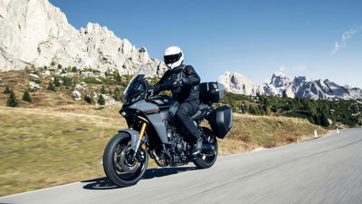 2023 Yamaha Tracer 9 GT+ on mountain road. - Yamaha