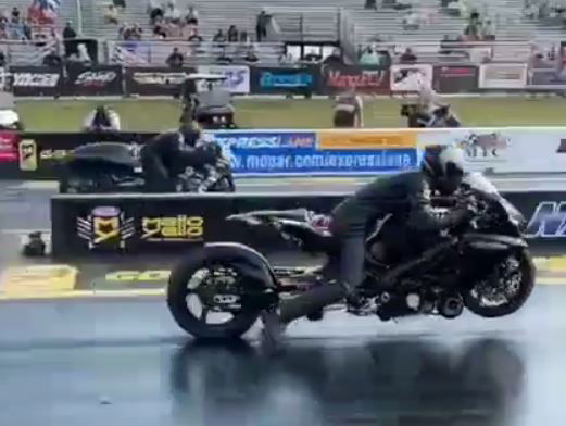 This is probably the best drag-bike take off you’ve ever seen!