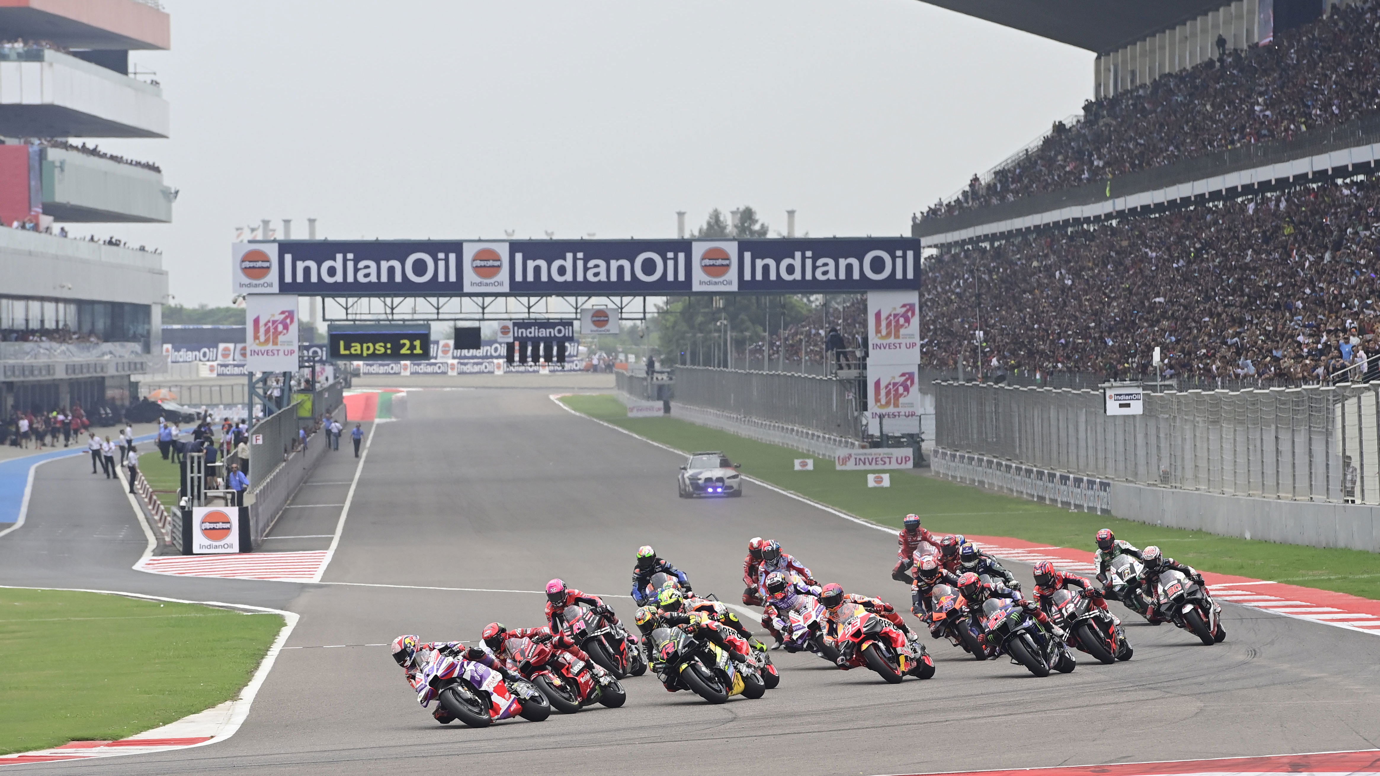 Jorge Martin leads MotoGP field, 2023 MotoGP Indian Grand Prix. - Gold and Goose