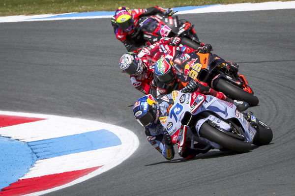  Alex Marquez leads Brad Binder, 2024 MotoGP Dutch TT Sprint. - Gold and Goose