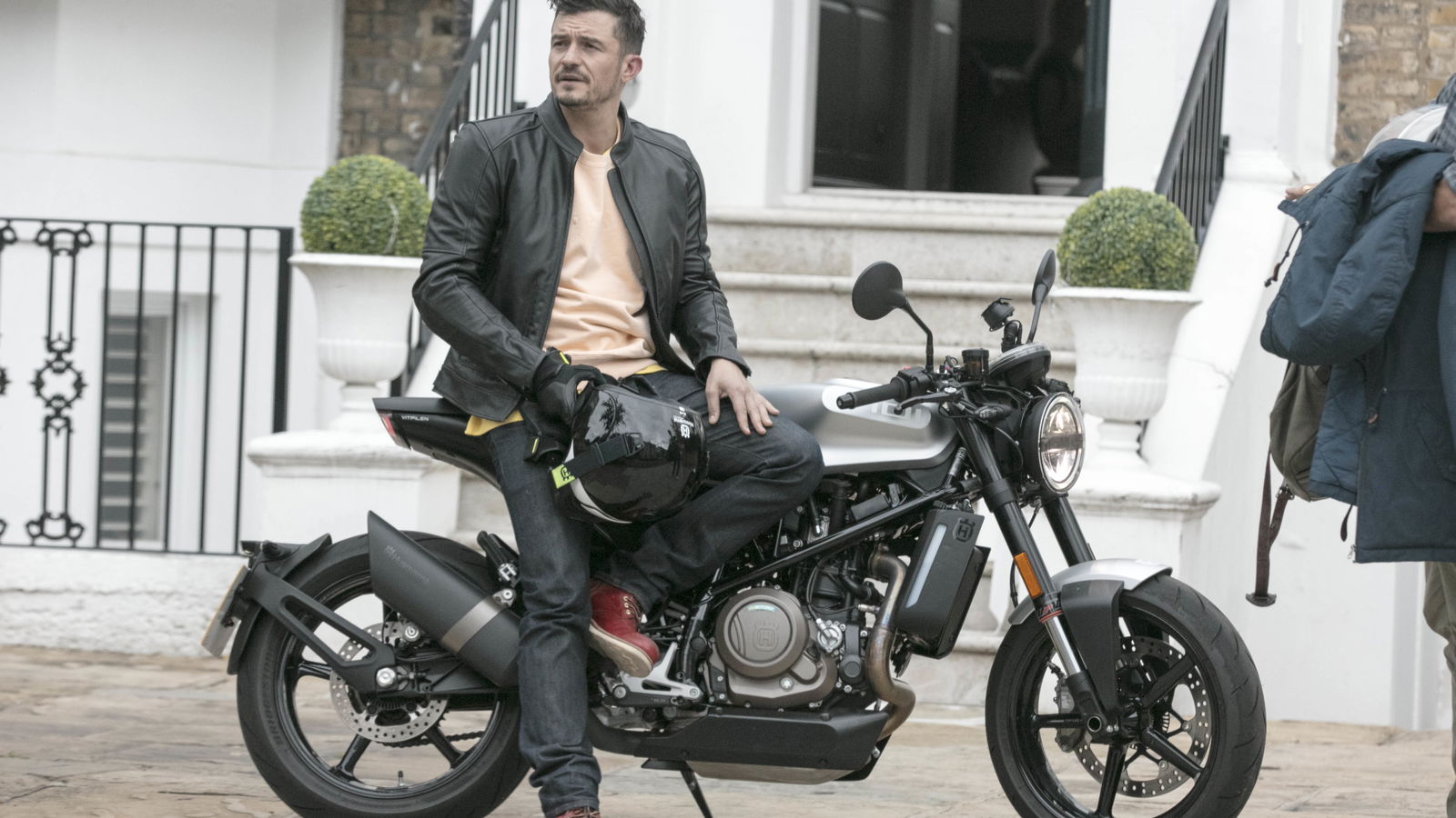Bloomin' lovely – Orlando and pooch pose on Husqvarna