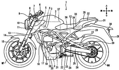 Honda CB125R electric motorcycle patents