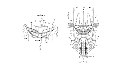 Honda Gold Wing radar unit mounted in the fairing