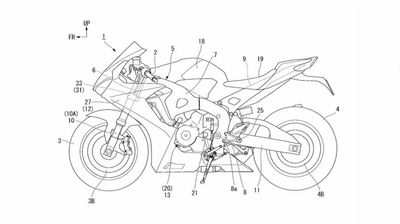 Honda lane assist patent drawing. - Motorcycles News