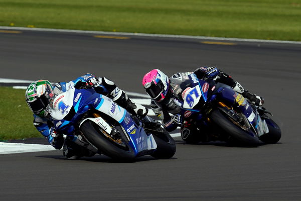 Jack Kennedy leads Bradley Perie, Silverstone BSSP 2022. - Mar-Train Racing.