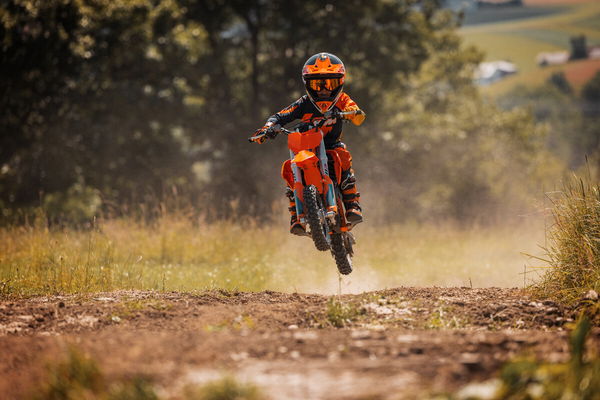 KTM SX-E 3 ridden on dirt track