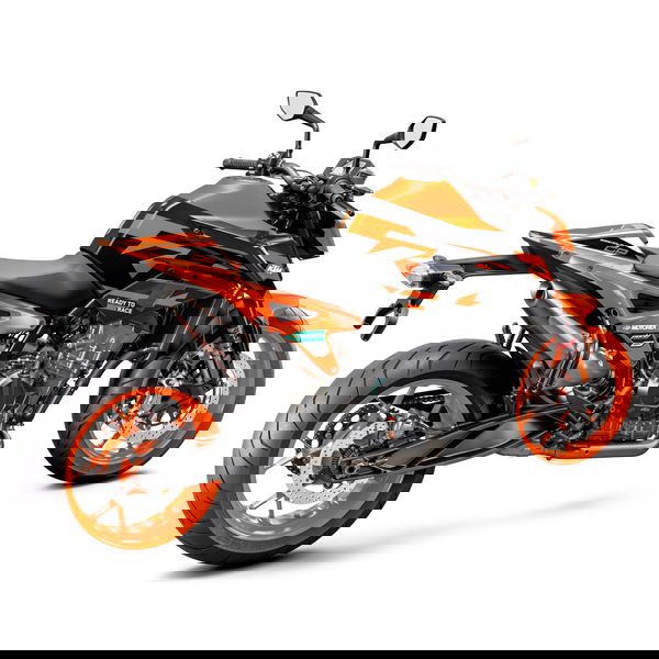 KTM's new race inspired livery for the 890 Duke GP, complete with Motorex, Pankl and WP logos.