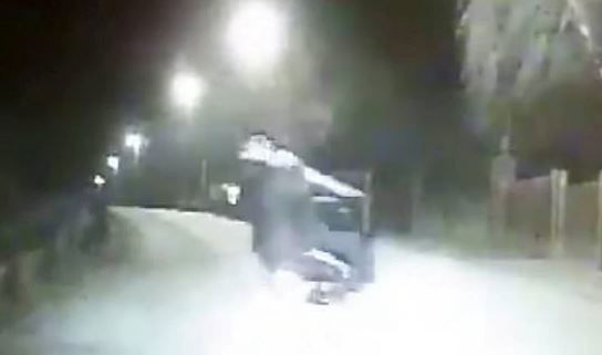 Scooter yobs crash