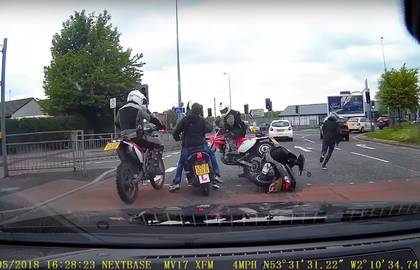 Undercover police on dirtbikes intercept moped thieves in Manchester