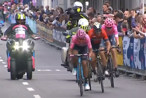 Giro d’Italia cyclist blames motorbikes for giving rivals unfair slipstreaming advantage