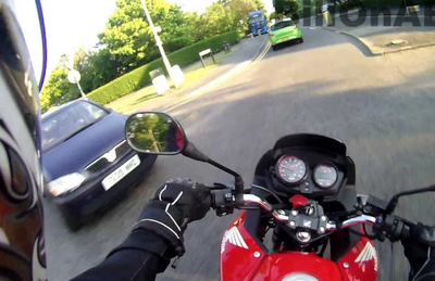 motorcycle near miss.