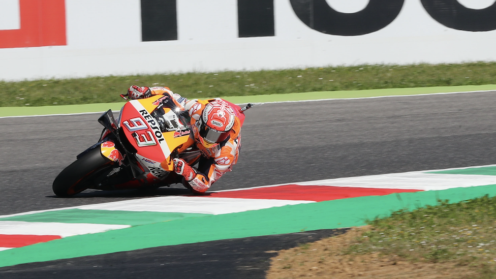 Marquez tops warm-up as Dovi, Rins challenge
