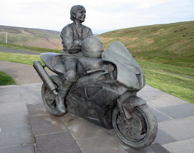 Joey Dunlop statue on the Isle of Man