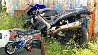 Honda VFR400 restoration - before and after