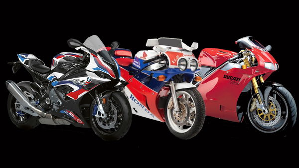 BMW M 1000 RR, Ducati 916 SP, Honda RC30