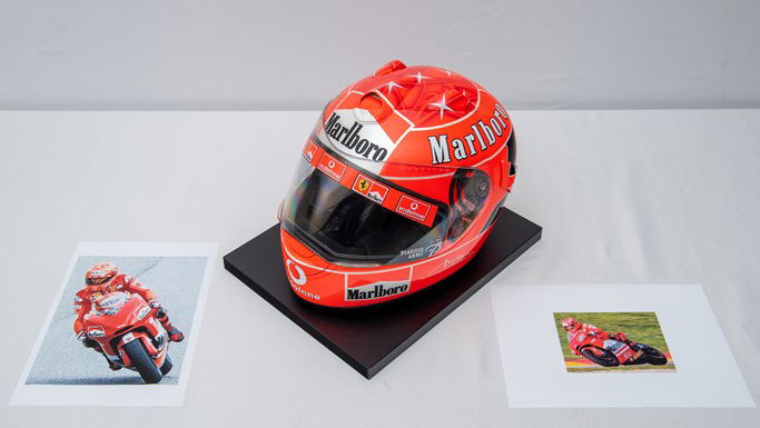 Michael Schumacher Ducati motorcycle helmet. - Sotheby's