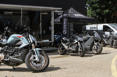 Zero motorcycles parked. - Zero