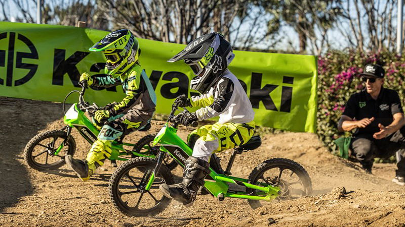 Kawasaki Elektrode being ridden on a dirt track. - Kawasaki