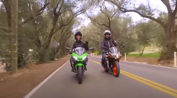 Two motorcycles on road