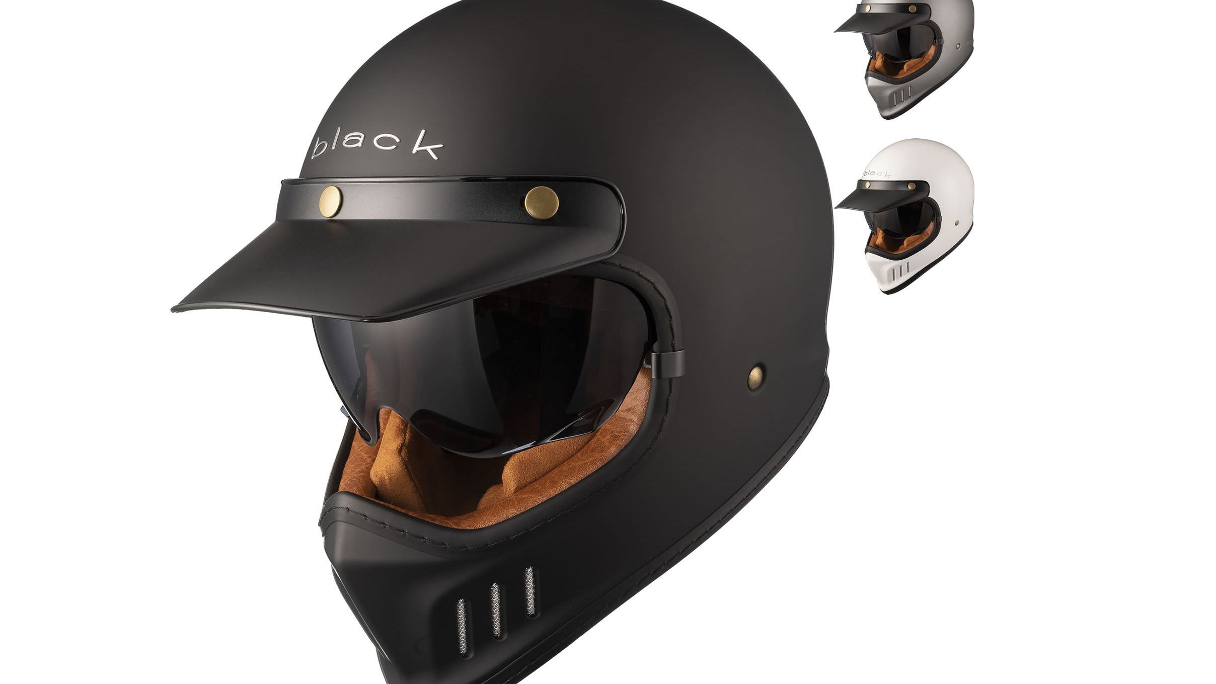 Black Royale Solid Retro Motorcycle Helmet