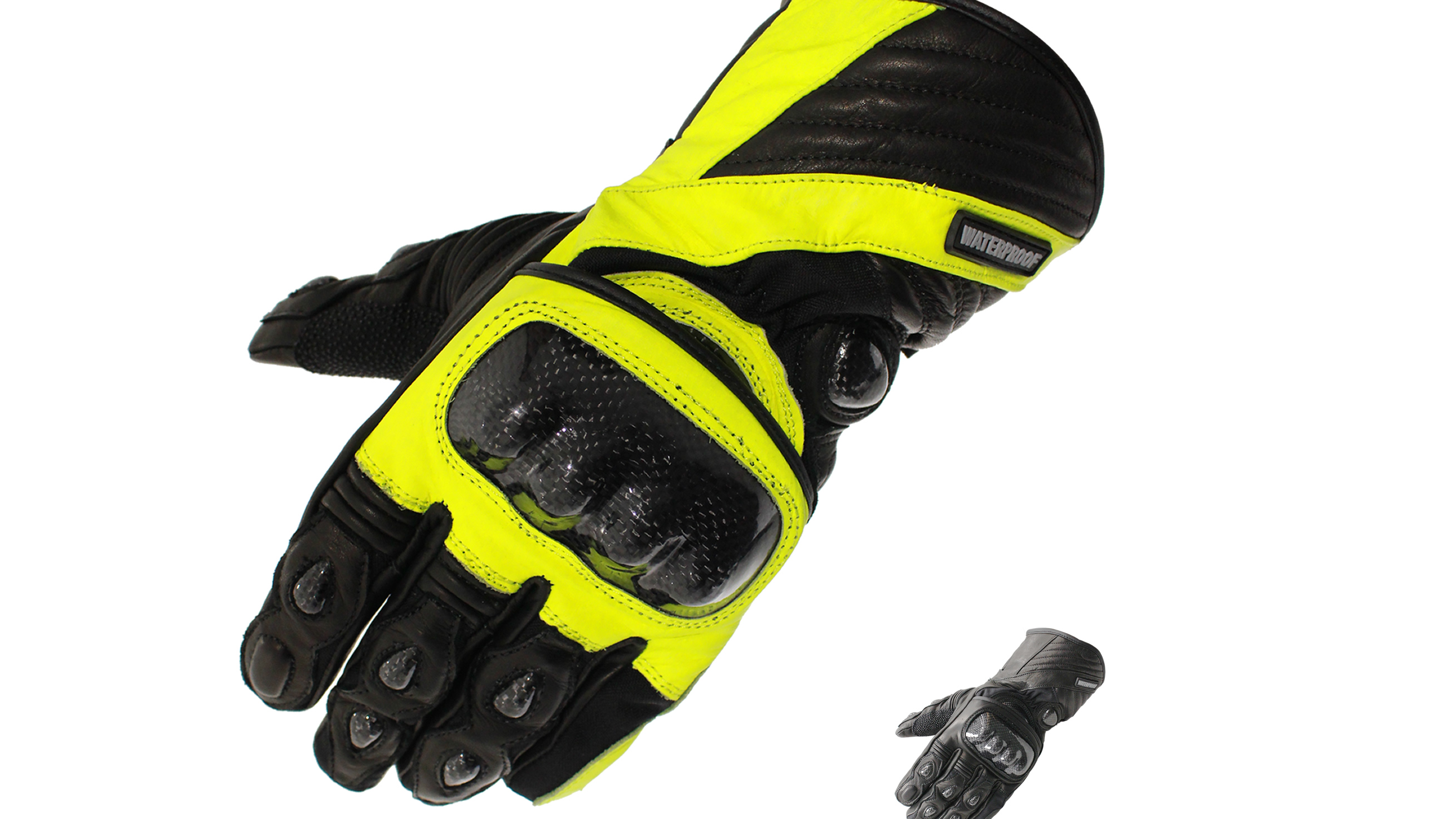 Black Element Thermal Leather Motorcycle Gloves