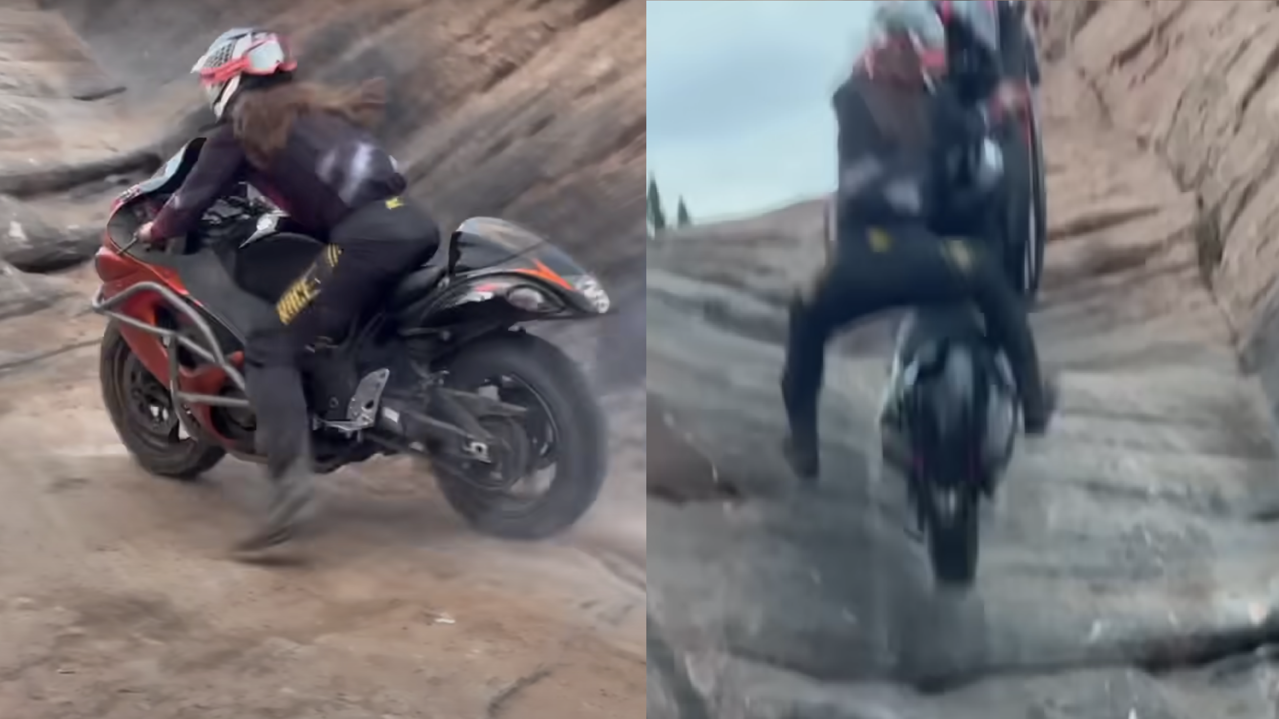 Suzuki Hayabusa in Moab. - Matt Spears/YouTube