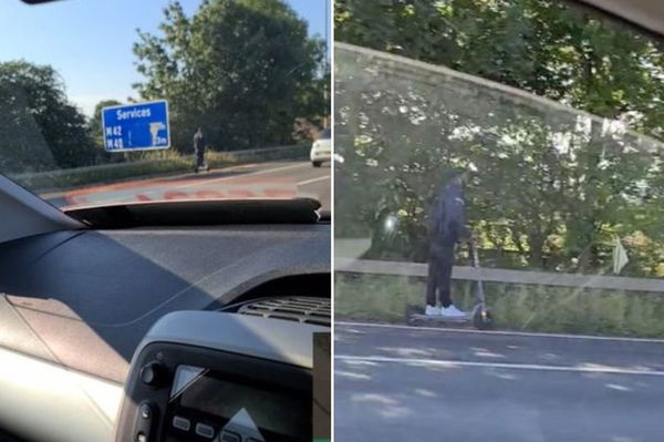 e-scooter on the m42 motorway