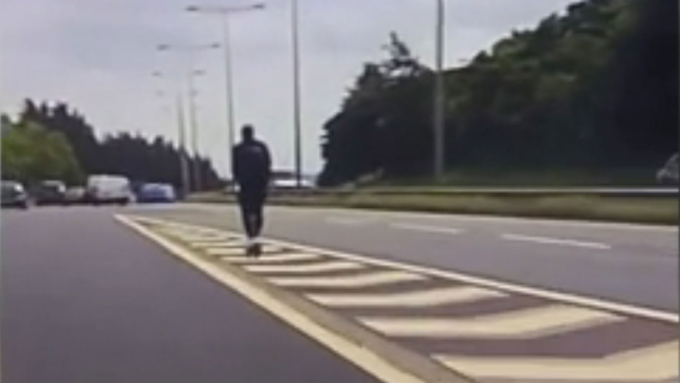 E-scooter rider tries to join M606 motorway