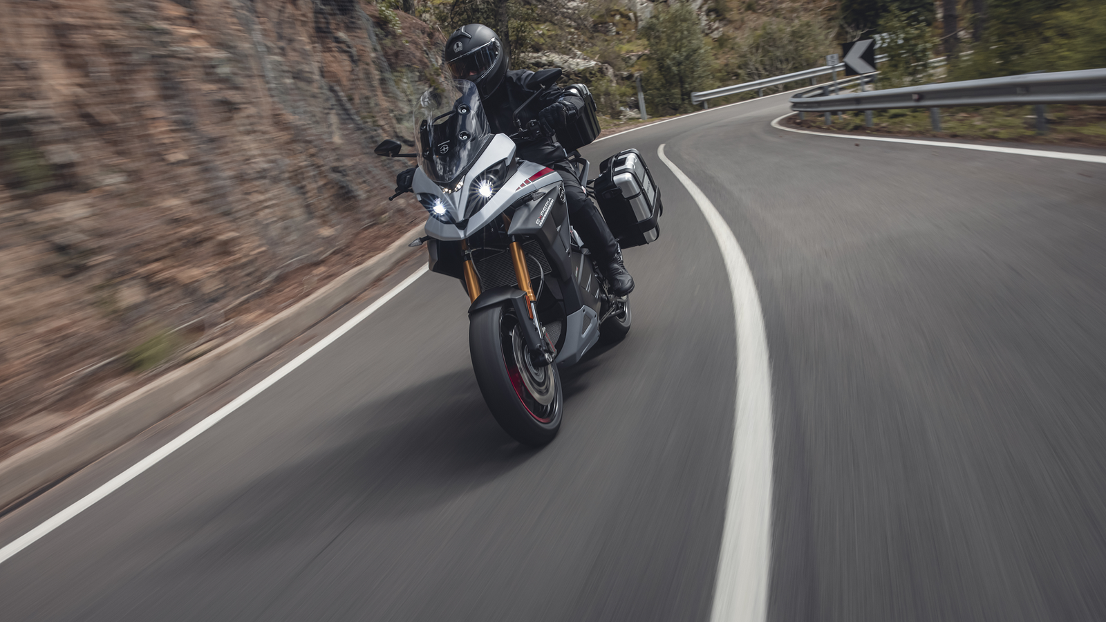 Energica Experia on mountain road. - Energica