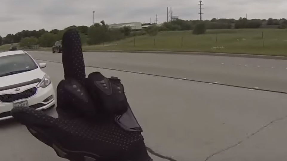 Road rage motorcycle rider