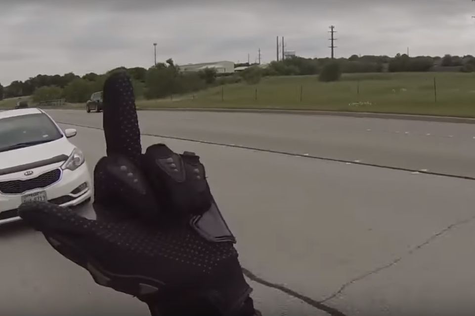 Road rage motorcycle rider