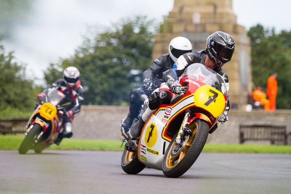 Freddie Sheene on Barry Sheene's 1984 XR14. - Suzuki