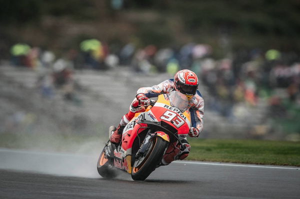 Marquez dominates soaking wet warm-up