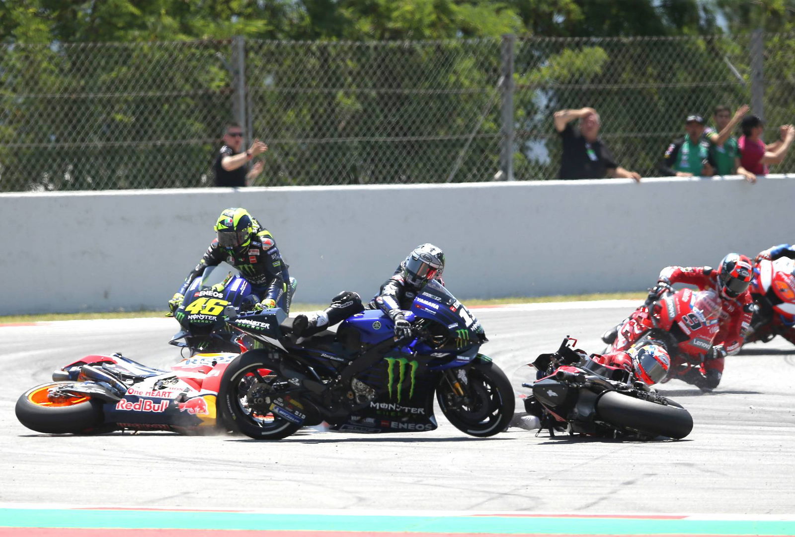 Smith punished for crash that injures team-mate Espargaro
