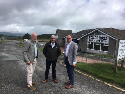 From left, County Councillors Graham Timms, Martyn Holland and Melvyn Mile (Pic - Llan Blogger)