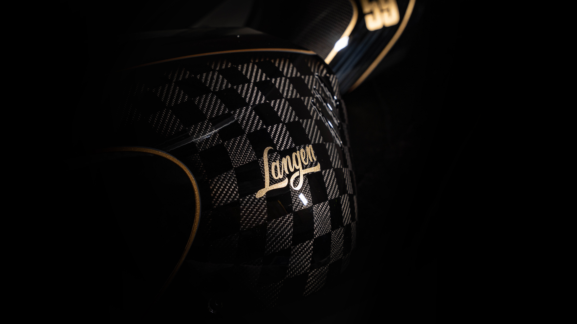 Langen badge on motorcycle. - Langen