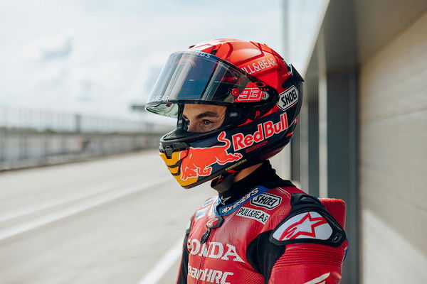 Marc Marquez in Shoei X-SPR Pro helmet. - Shoei