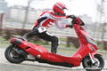 Biker runs wide and strikes car - photo sequence