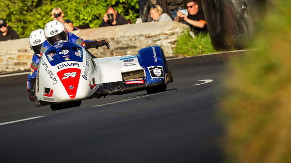 Roger and Bradley Stockton, 2022 Isle of Man Sidecar TT. - IOMTT Press