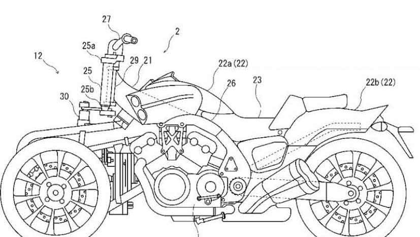 Yamaha files patent for mad three-wheel V-Max