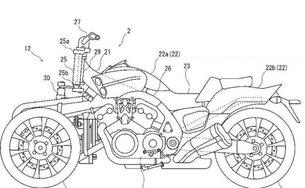 Yamaha files patent for mad three-wheel V-Max