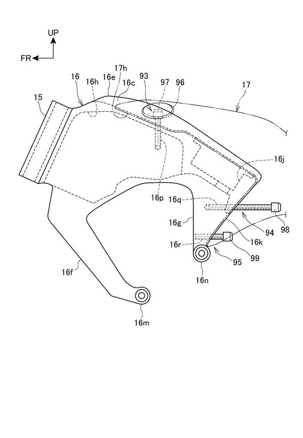 Honda Sportsbike Fireblade patent documents