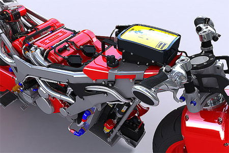 The V4 Ferrari-engined motorcycle