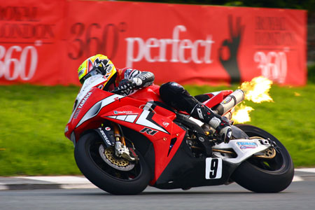 Ian Lougher TT 2009 flames fire Visordown Motorcycle News
