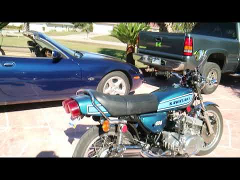 Kawasaki Triple (?) Seven cylinder running bike