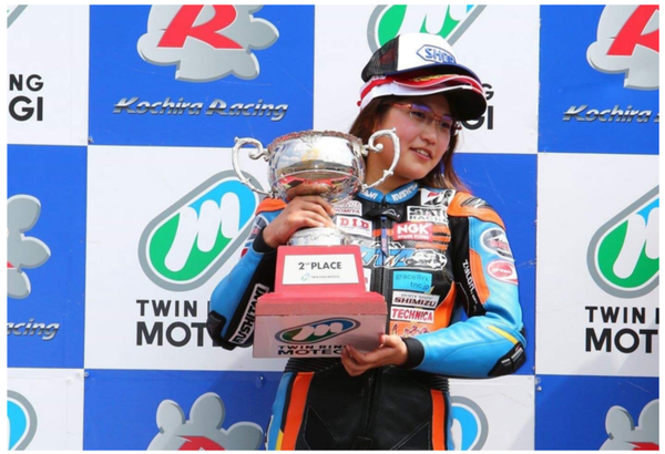 Airi Nakayama on AJRRC podium in Motegi.